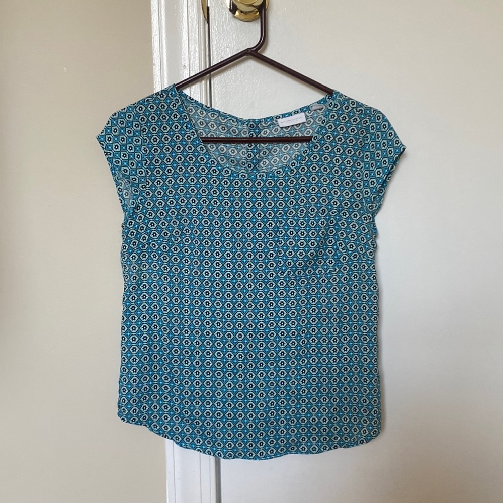 Aqua black and white top from New York and company